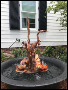 Copper egret fountain with optional working waterlilies