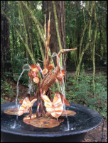 Copper egret fountain