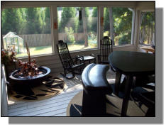 Small fiberglass sugar kettle in nice enclosed sunroom.