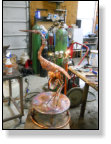 Copper egret fountain in the works