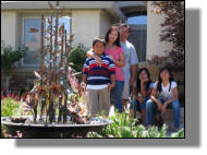 Nice family from San Francisco with custom bamboo fountain