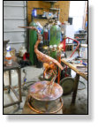 Copper egret fountain in the works