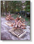 Big heron fountains about to be shipped out.