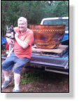 Buddy with Herc and the big urn headed to California.